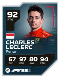 F122 DriverCard CHARLES LECLERC A1 RATED Update 3