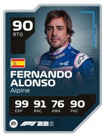 F122 DriverCard FERNANDO ALONSO A1 RATED Update 3