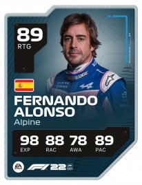 F122 DriverCard FERNANDO ALONSO A1 RATED