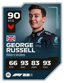 F122 DriverCard GEORGE RUSSELL A1 RATED Update 3