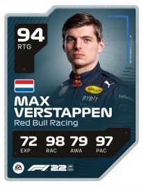 F122 DriverCard MAX VERSTAPPEN A1 RATED