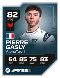 F122 DriverCard PIERRE GASLY A1 RATED Update 3