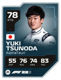 F122 DriverCard YUKI TSUNODA A1 RATED
