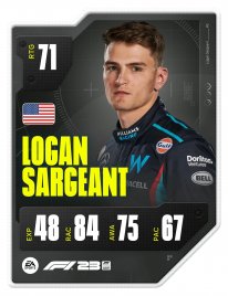 F123 DriverCard LOGAN SARGEANT A1 RATED