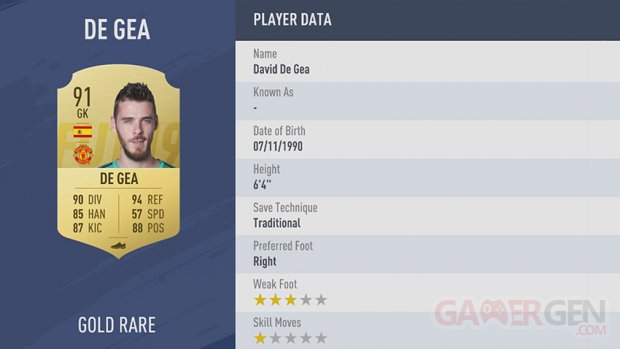 FIFA19 tile medium 9 DeGea md 2x