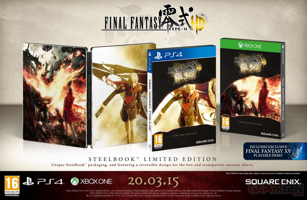 Final Fantasy Type-0 HD steelbook edition limitee 12.01.2015