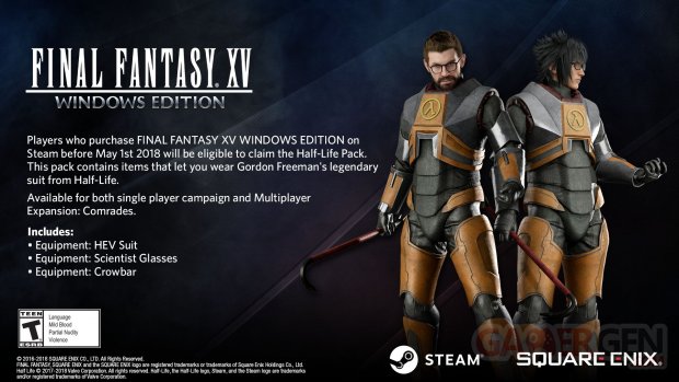 Final Fantasy XV Windows Edition bonus précommande 01 22 02 2018