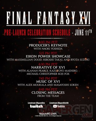 Final Fantasy XVI évènement pré lancement 12 06 2023