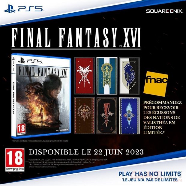 Final Fantasy XVI pack d'écussons des nations de Valisthéa