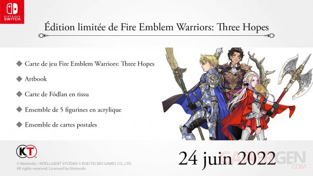 Fire Emblem Warriors Three Hopes éditon limitée 10 02 2022