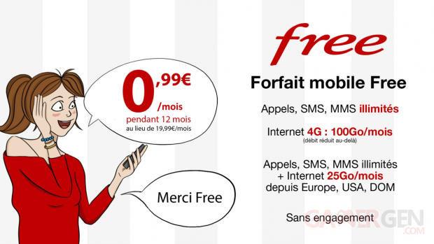 Free forfait mobile 99 centimes offre abonnement details vente privee