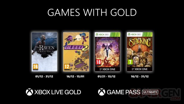 Games with Gold décembre 2020.