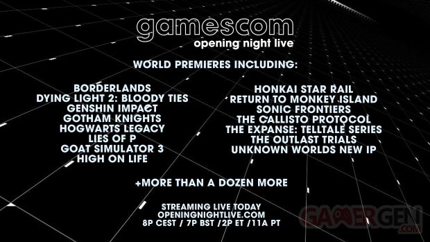 gamescom Opening Night Live World Premieres 23 08 2022