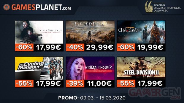 Gamesplanet promo Pégases 09 03 2020