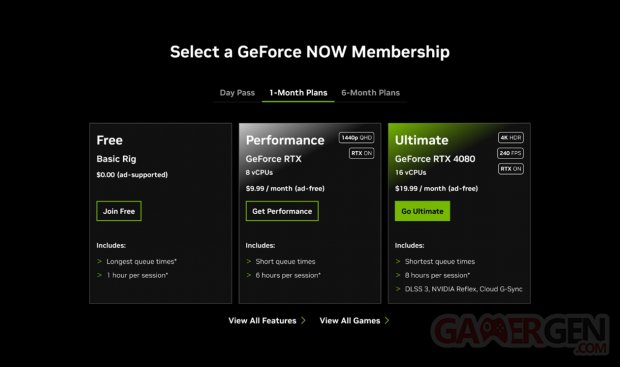 GeForce NOW offres performance