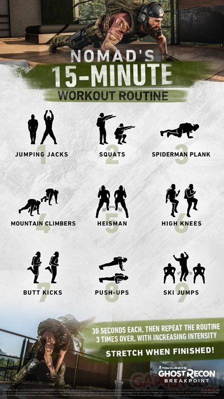 Ghost Recon Breakpoint Nomad 15 minute workout routine(2
