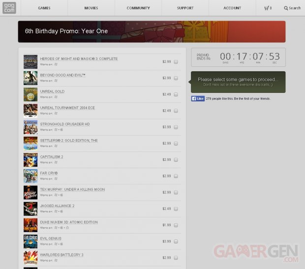 Good Old Games GoG Six 6 ans years old