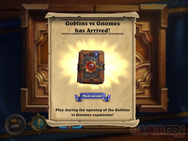 hearthstone gobelins gnomes paquets boosters gratuits