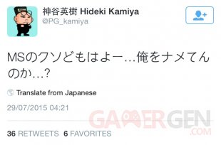 Hideki Kamiya Scalebound 29 07 2015 tweet 1