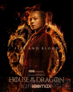 House of the Dragon 05 05 2022 poster affiche personnage Rhaenyra Targaryen 