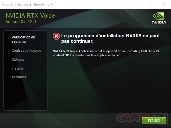 Installation Nvidia RTX Voice