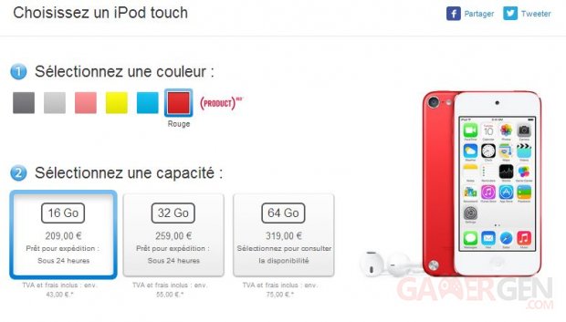 ipod touch 5g rouge isight