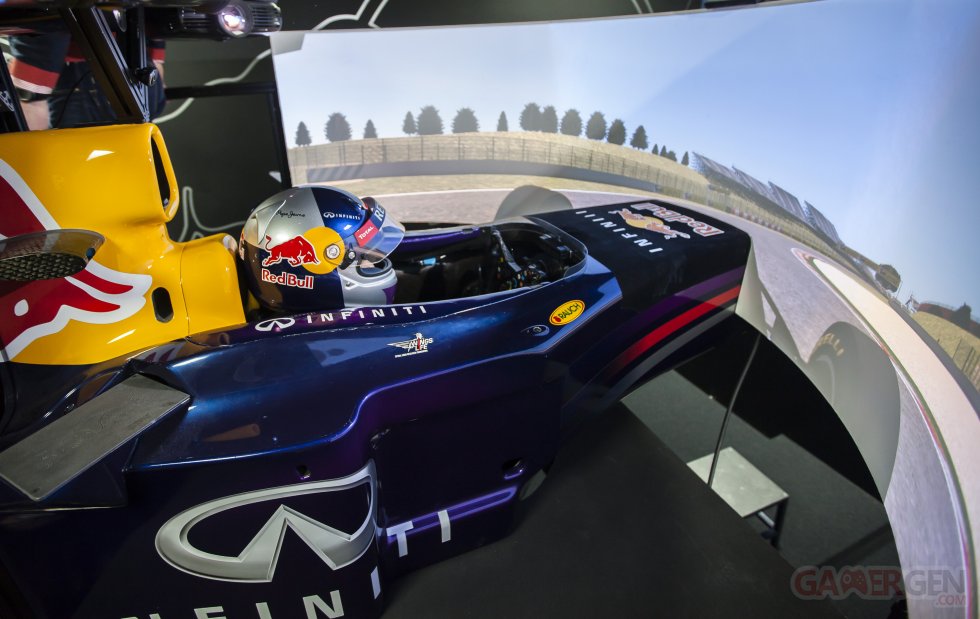 Jann Mardenborough tries out the Infiniti Red Bull Racing driver development simulator