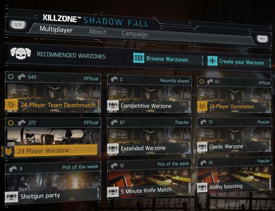 Killzone Shadow Fall Warzones