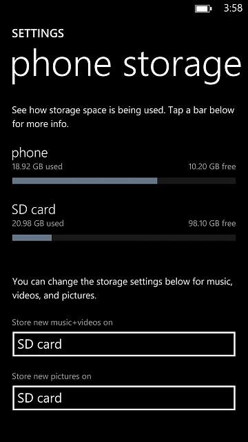 Lumia 1520 128GB Sandisk Card