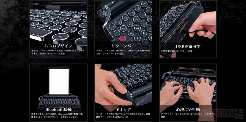 Machine à écrire clavier Resident Evil 2 Capcom Lexington 002