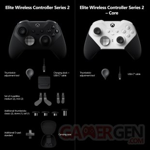 Manette sans fil Xbox Elite Series 2 Wireless controller Core Blanche 07 09 2022 comparaison