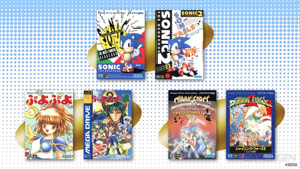Mega Drive Mini SEGA jeux rétro Sonic Puyo Shining Force