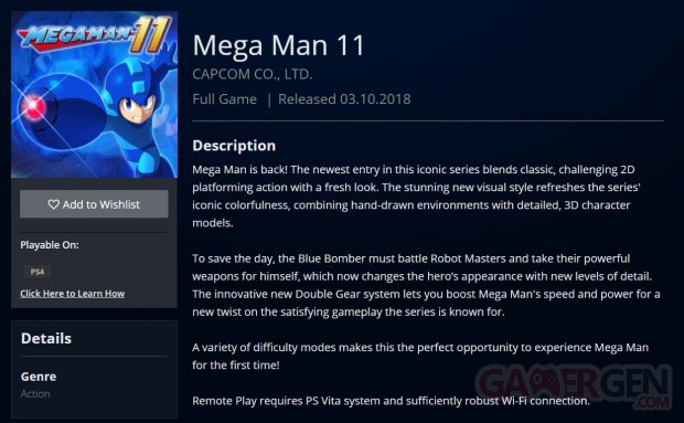 Mega Man 11 PlayStation Store date de sortie 26 05 2018