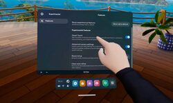 Meta Quest v50 PTC settings include Direct Touch option 860x484