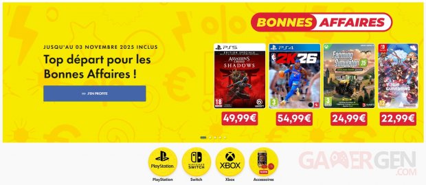 Micromania Zing Bonnes affaires octobre 2025 jeux video2