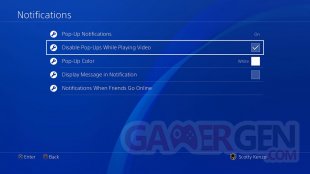 Mise à jour des notifications ps4