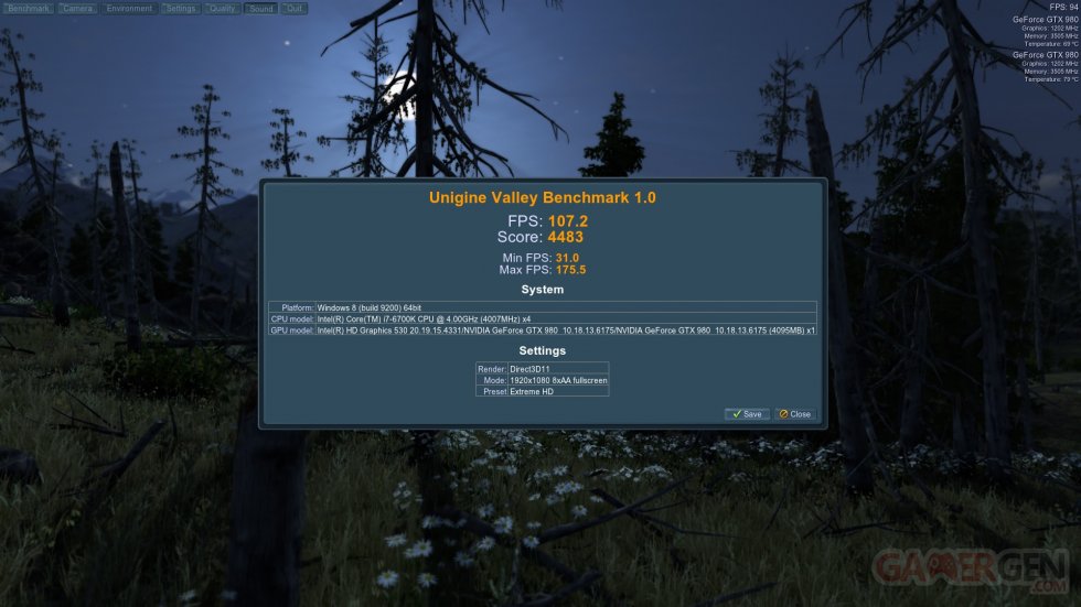 MSI Vortex G65 Test Avis Review Benchmark  Unigine Valley