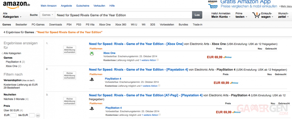 Need for Speed Rivals GOTY Edition Amazon