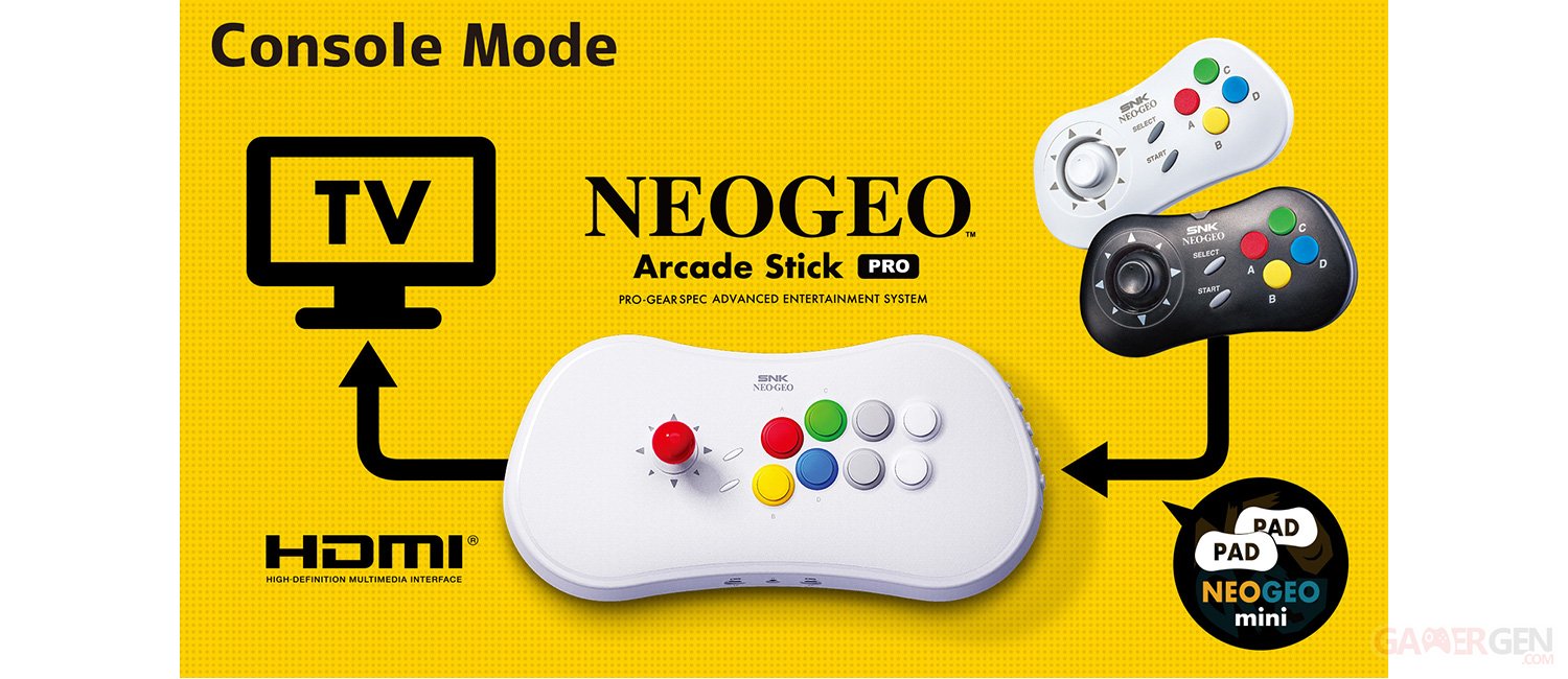Neo-Geo Arcade Stick Pro : une manette officielle avec 20 jeux pré