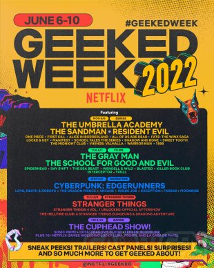 Netflix Geeked Week programme 26 06 2022