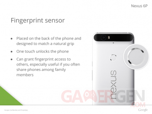 Nexus 6P Fingerprint capteur emprunte Fuite