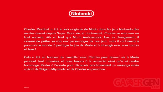 Nintendo Mario Charles Martinet