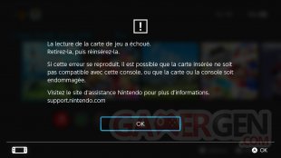 Nintendo Switch 1 2 Cartouche Erreur message