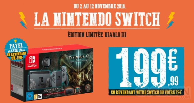Nintendo Switch Diablo 3 offres reprises Micromania 28 10 2018