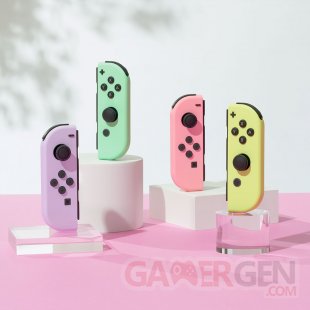 Nintendo Switch Joy Con coloris pastel mauve vert rose jaune