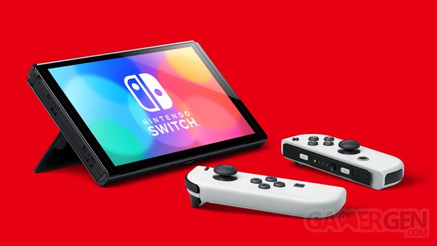 Nintendo Switch modèle OLED 06 7 2021 console hardware blanc beauty shot (6)