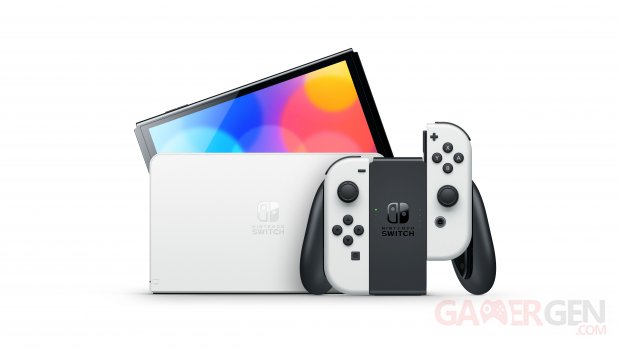 Nintendo Switch modèle OLED 06 7 2021 console hardware blanc white (3)