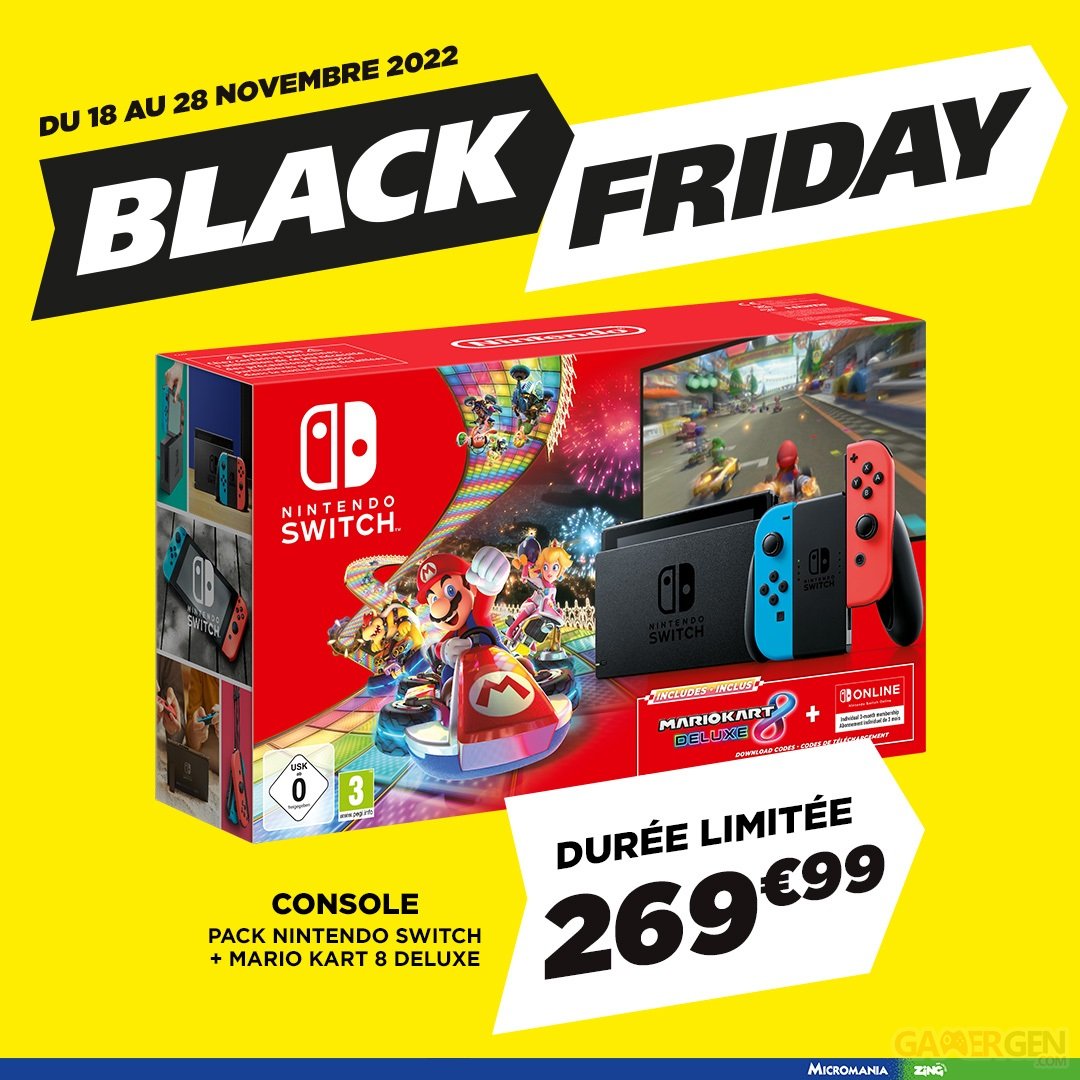 Console Nintendo Switch OLED + Mario Kart 8 Deluxe + 3 mois de Nintendo  Switch Online à 314,99€
