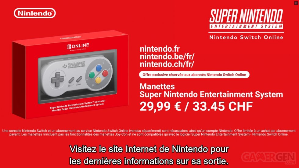 Nintendo Switch Online SNES Manette