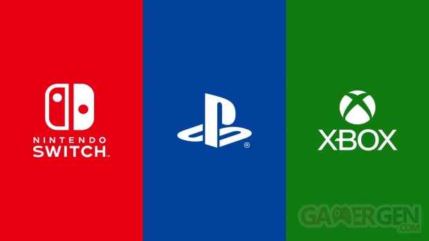 Nintendo Switch PlayStation Xbox logo head banner